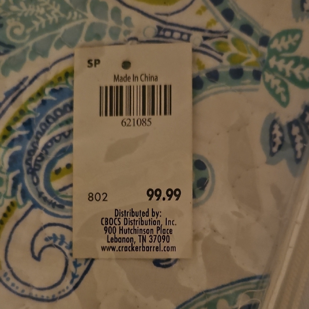 Peacock Alley Blue and White Geometric Quilt - Picture 3 of 4
